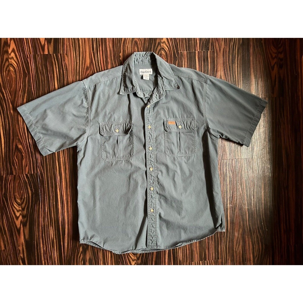 Carhartt Button Up Short Sleeve Mens Collared Shirt Size Large